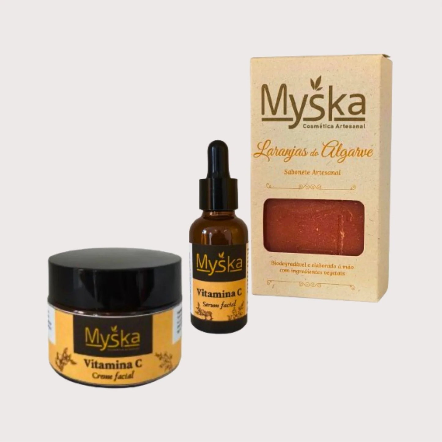 Conjunto Facial Natural Vitamina C | Luminosidade e Revitalização – Myska